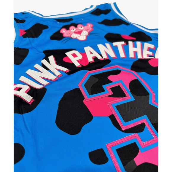 Pink Panther Leopard Miami Men's Headgear Classics Embroidered Basketball Jersey - Picture 6 of 6